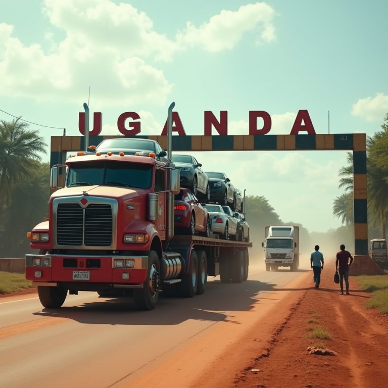 flux dev photorealistic image of a large cargo truck carrying 1